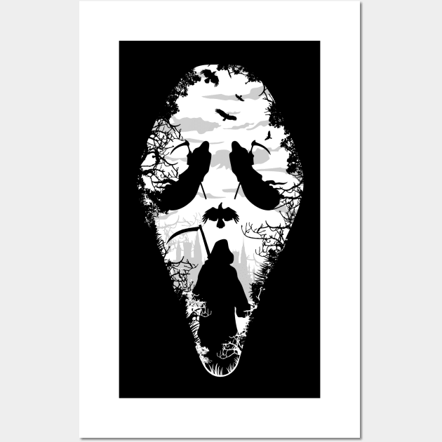 Scary Jeepers creepers face - Halloween style Wall Art by Eskitus Fashion